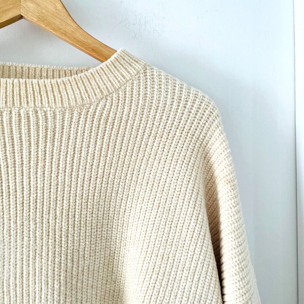 Wish Australia Women's Size S Cream Knit Pullover Sweater Crew Neck Long Sleeve - Picture 2 of 9